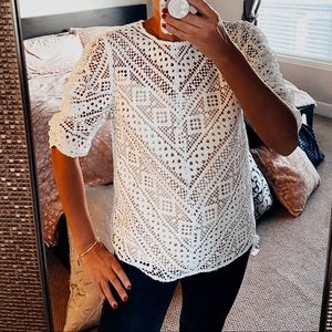 BRAND NEW ENDLESS ROSE WHITE EYELET TOP